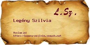 Legény Szilvia névjegykártya